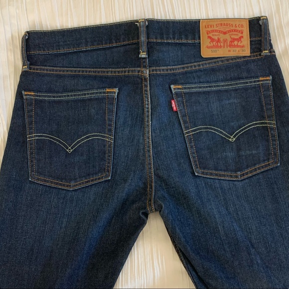 Used once! Levi’s 510 dark wash skinny jeans 32x30 - Picture 2 of 6